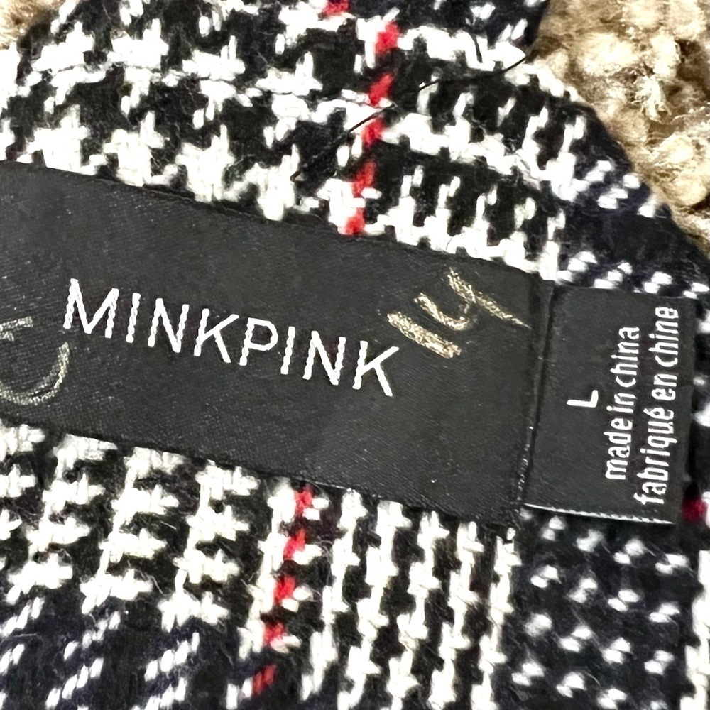 MINKPINK Wool New School overall Plaid Pinnie Dress in Grey women size L - Picture 7 of 8